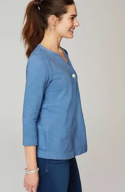 Pure Jill Organically Grown Cotton Buttoned Top | Jjill