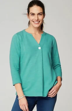 Pure Jill Organically Grown Cotton Buttoned Top | Jjill