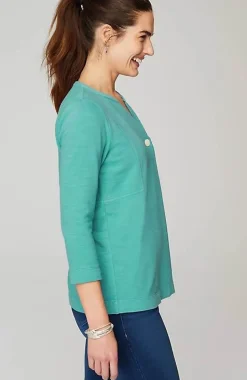 Pure Jill Organically Grown Cotton Buttoned Top | Jjill