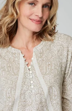 Pure Jill Organically Grown Cotton Buttoned Top | Jjill