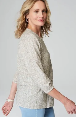 Pure Jill Organically Grown Cotton Buttoned Top | Jjill