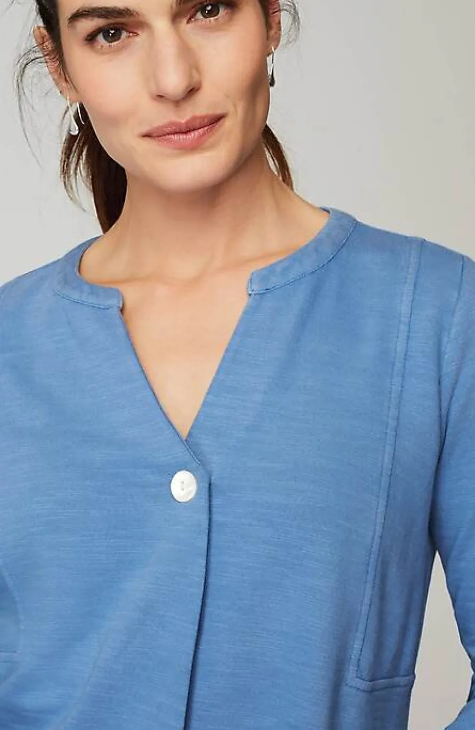 Pure Jill Organically Grown Cotton Buttoned Top | Jjill