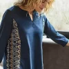 Pure Jill Placed-Embroidery Jersey Top | Jjill