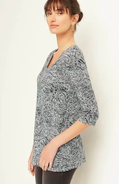 Pure Jill Printed Soft-V-Neck Top | Jjill