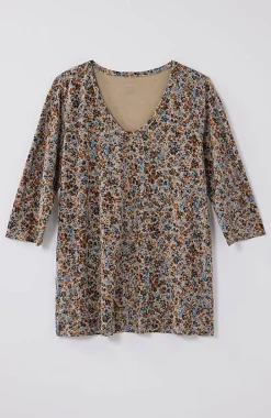 Pure Jill Printed Soft-V-Neck Top | Jjill