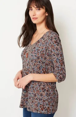 Pure Jill Printed Soft-V-Neck Top | Jjill