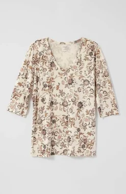 Pure Jill Printed Soft-V-Neck Top | Jjill
