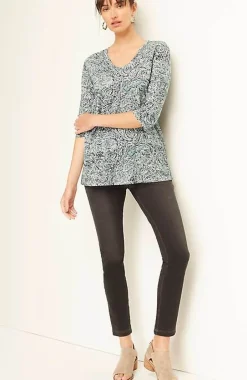 Pure Jill Printed Soft-V-Neck Top | Jjill