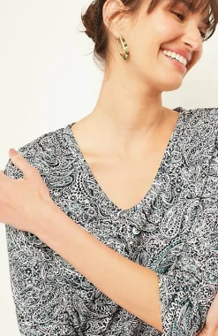 Pure Jill Printed Soft-V-Neck Top | Jjill