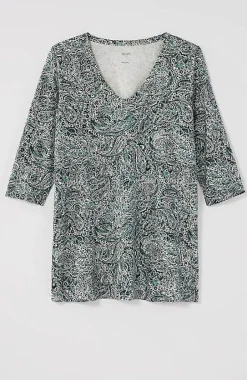 Pure Jill Printed Soft-V-Neck Top | Jjill