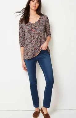 Pure Jill Printed Soft-V-Neck Top | Jjill