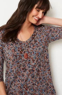 Pure Jill Printed Soft-V-Neck Top | Jjill