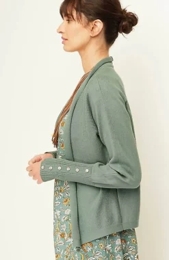 Pure Jill Ribbed Button-Cuffed Cardi | Jjill