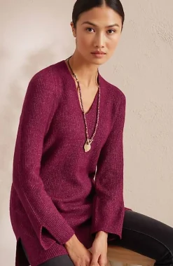 Pure Jill Rib-Textured V-Neck Sweater Tunic | Jjill