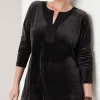 Pure Jill Satin-Neckline Velour Tunic | Jjill