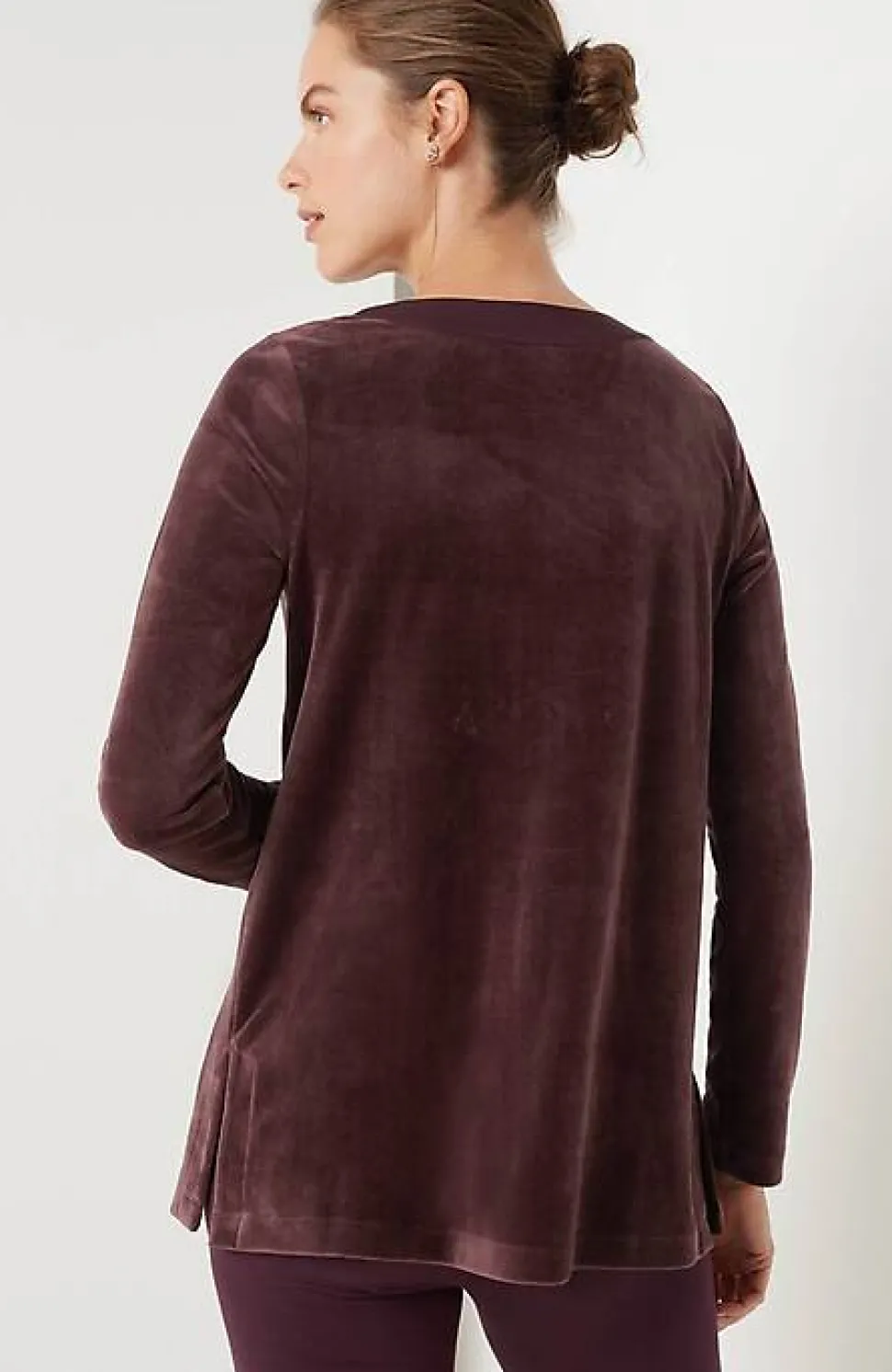 Pure Jill Satin-Neckline Velour Tunic | Jjill