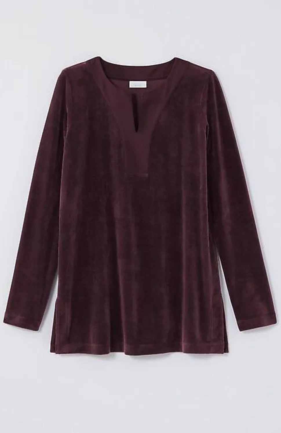 Pure Jill Satin-Neckline Velour Tunic | Jjill