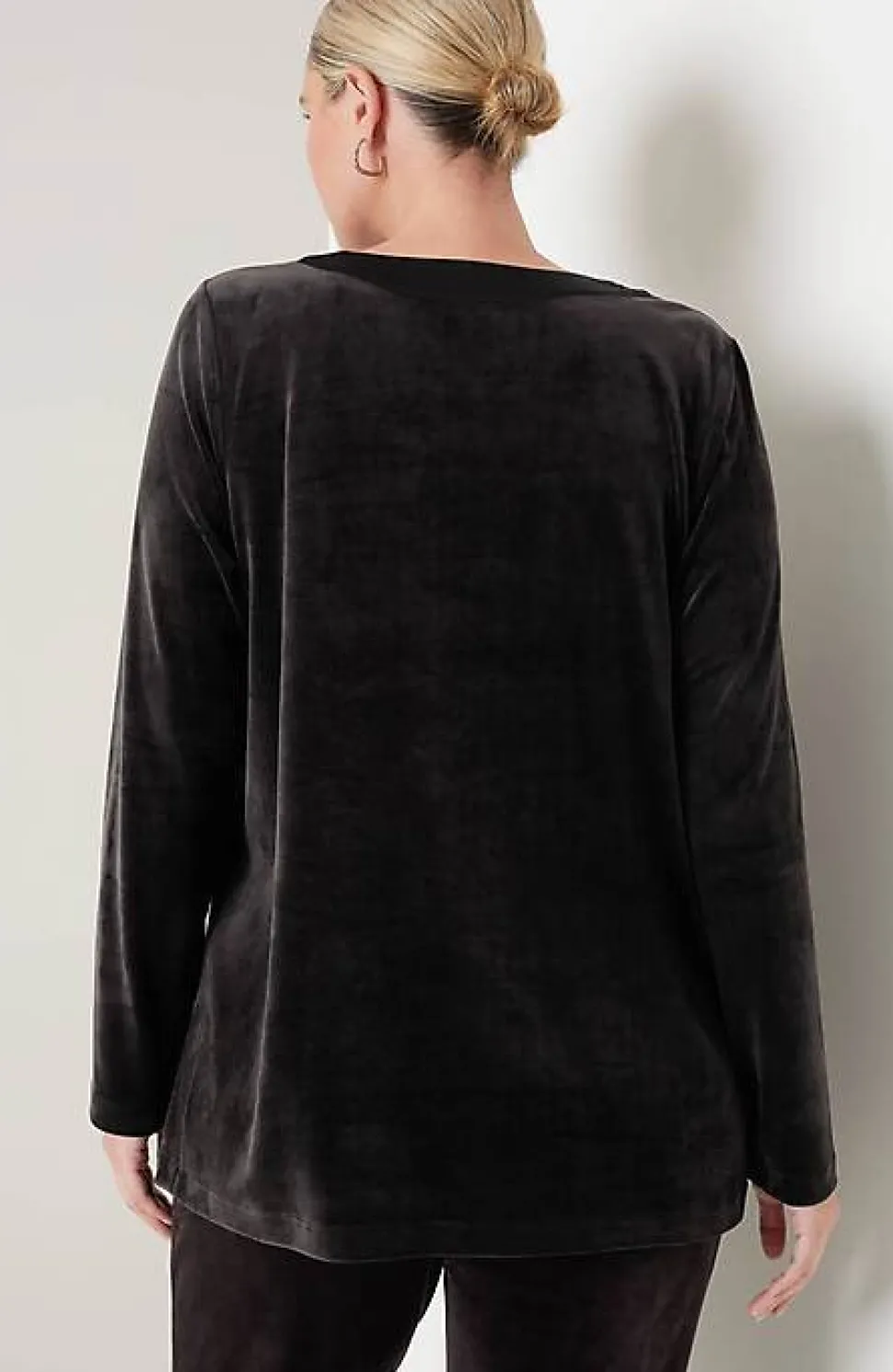Pure Jill Satin-Neckline Velour Tunic | Jjill
