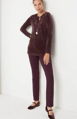 Pure Jill Satin-Neckline Velour Tunic | Jjill