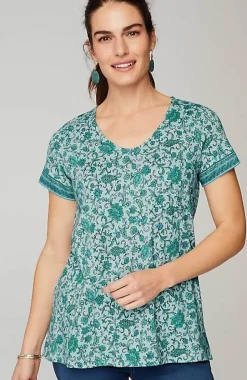 Pure Jill Side-Slit Elliptical Tee | Jjill