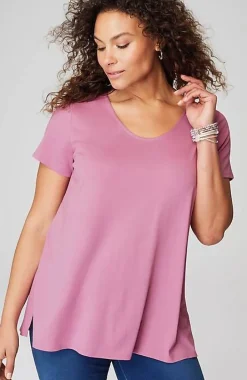 Pure Jill Side-Slit Elliptical Tee | Jjill