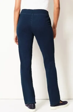 Pure Jill Slim-Leg Indigo Knit Jeans | Jjill