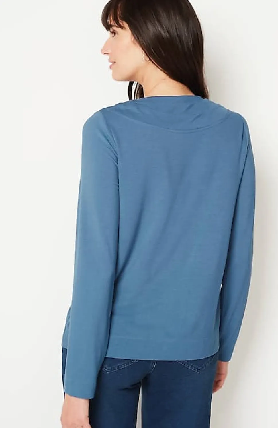 Pure Jill Soft Asymmetrical Buttoned-Collar Top | Jjill