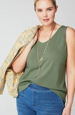 Pure Jill Soft-V-Neck Layering Tank | Jjill