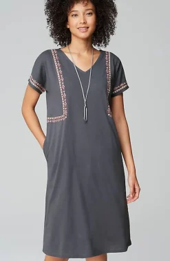 Pure Jill Soft-V-Neck T-Shirt Dress | Jjill