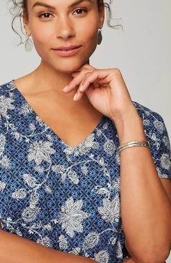 Pure Jill Soft-V-Neck T-Shirt Dress | Jjill