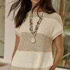Pure Jill Striped Short-Sleeve Sweater | Jjill
