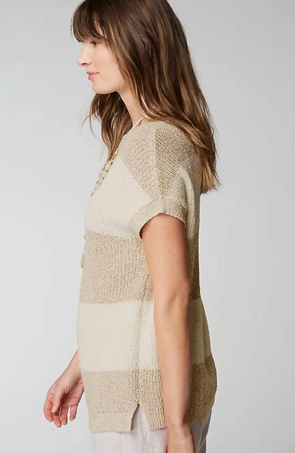 Pure Jill Striped Short-Sleeve Sweater | Jjill