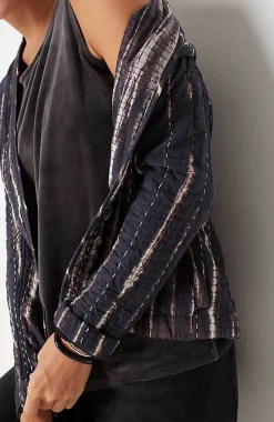 Pure Jill Tie-Dyed Kantha-Stitched Jacket | Jjill