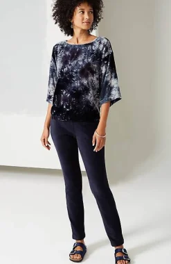 Pure Jill Tie-Dyed Velvet Square-Sleeve Top | Jjill