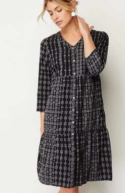 Pure Jill Tiered Button-Front Dress | Jjill