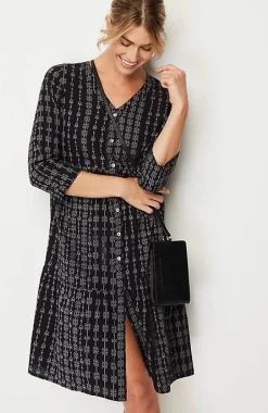 Pure Jill Tiered Button-Front Dress | Jjill