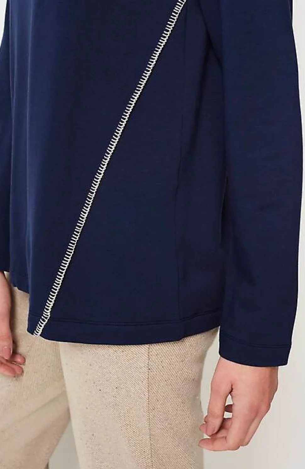 Pure Jill Tranquility Fleece Whipstitched Top | Jjill