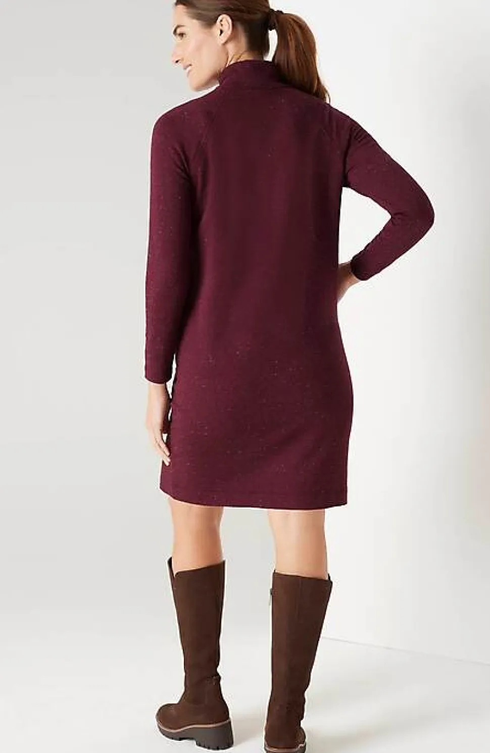 Pure Jill Tranquility Fleece Mock-Neck Dress | Jjill