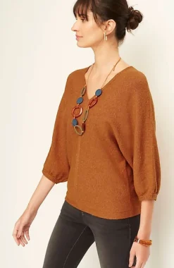 Pure Jill Tweed Double-V Sweater | Jjill