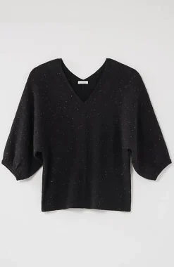 Pure Jill Tweed Double-V Sweater | Jjill
