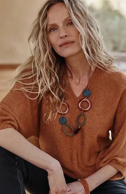 Pure Jill Tweed Double-V Sweater | Jjill