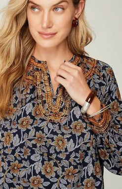 Pure Jill Twill Embroidered Tunic | Jjill