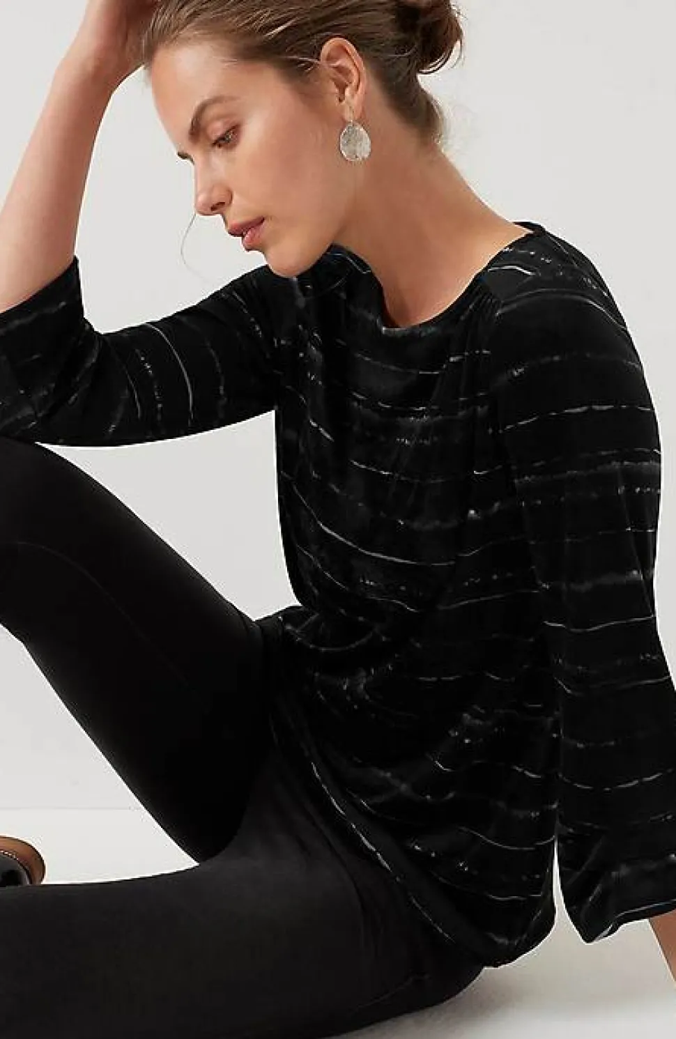 Pure Jill Velour Pleated-Sleeve Top | Jjill