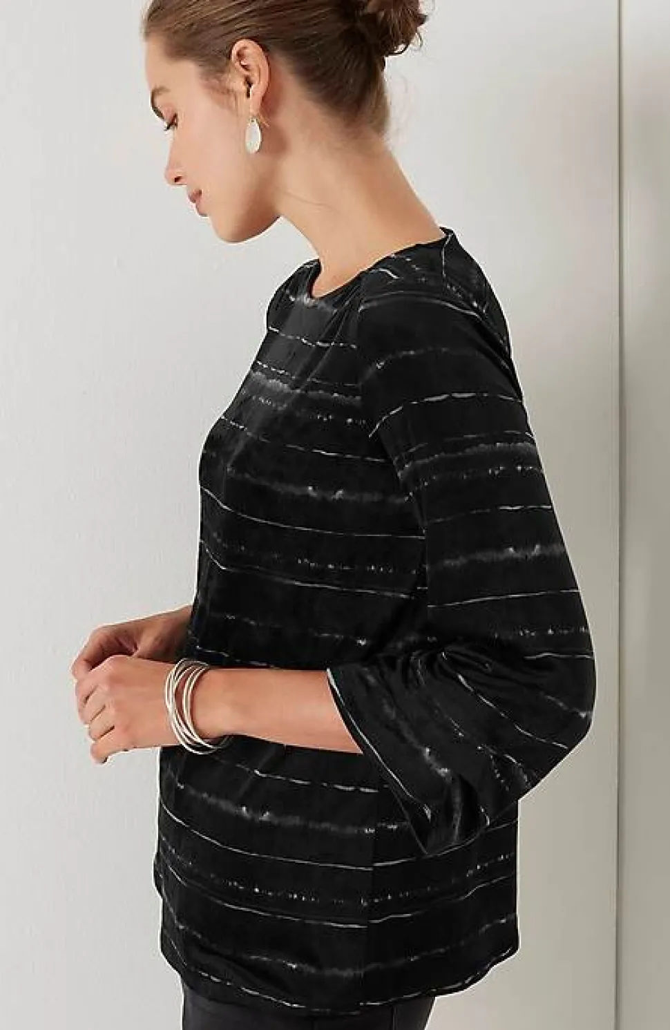 Pure Jill Velour Pleated-Sleeve Top | Jjill