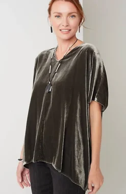 Pure Jill Velvet Seamed Draped Top | Jjill