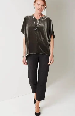 Pure Jill Velvet Seamed Draped Top | Jjill