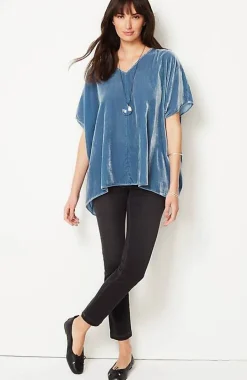 Pure Jill Velvet Seamed Draped Top | Jjill