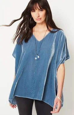 Pure Jill Velvet Seamed Draped Top | Jjill