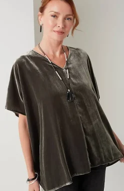 Pure Jill Velvet Seamed Draped Top | Jjill