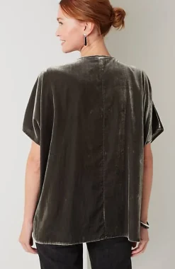 Pure Jill Velvet Seamed Draped Top | Jjill